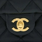 Chanel 23c Mini Flap Bag Chain Grained Calfskin Black — view 6