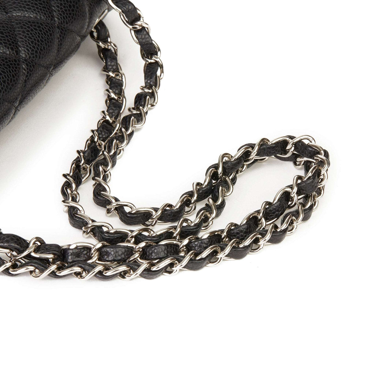 Chanel Classic Flap Bag with Silver Hardware - Black — view 6