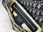 Dior Medium Saddle Bag with Strap Blue Oblique — view 4