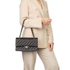 Chanel Classic Flap Bag with Silver Hardware - Black — view 8