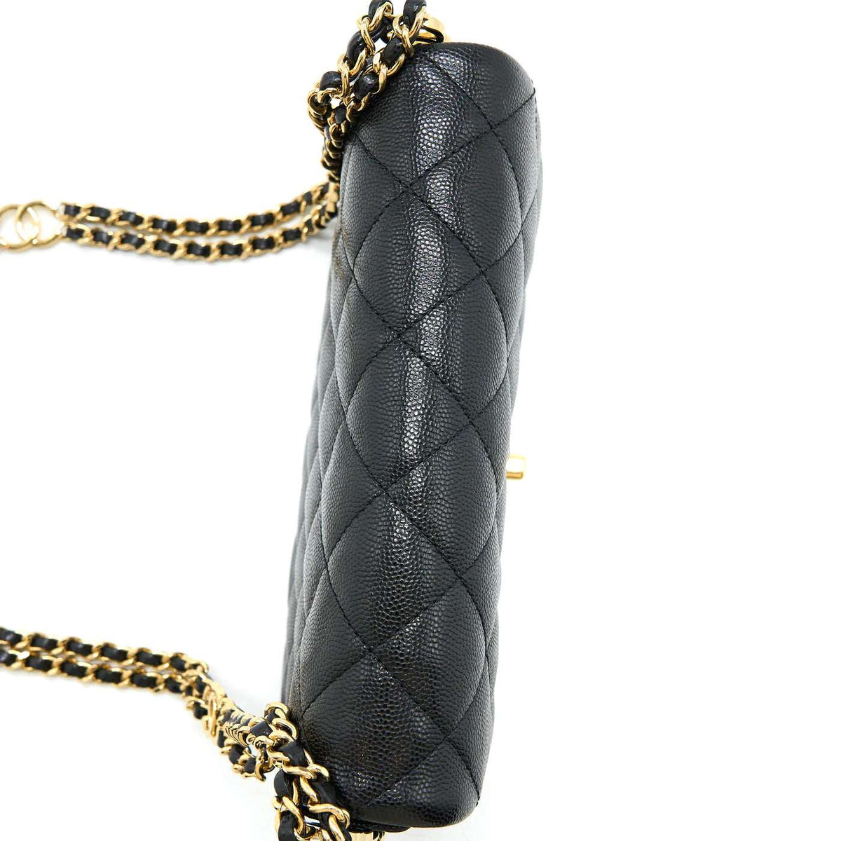 Chanel 23c Mini Flap Bag Chain Grained Calfskin Black — view 10