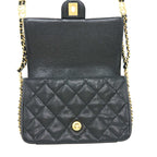 Chanel 23c Mini Flap Bag Chain Grained Calfskin Black — view 3