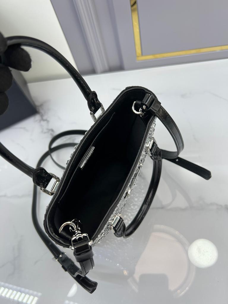Prada Satin Tote Bag with Crystals — view 2