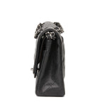 Chanel Classic Flap Bag with Silver Hardware - Black — view 3