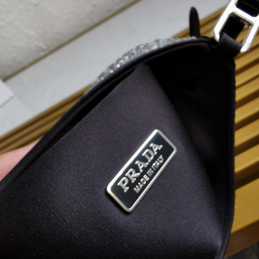 Prada Cleo Satin Bag with Crystals — view 2