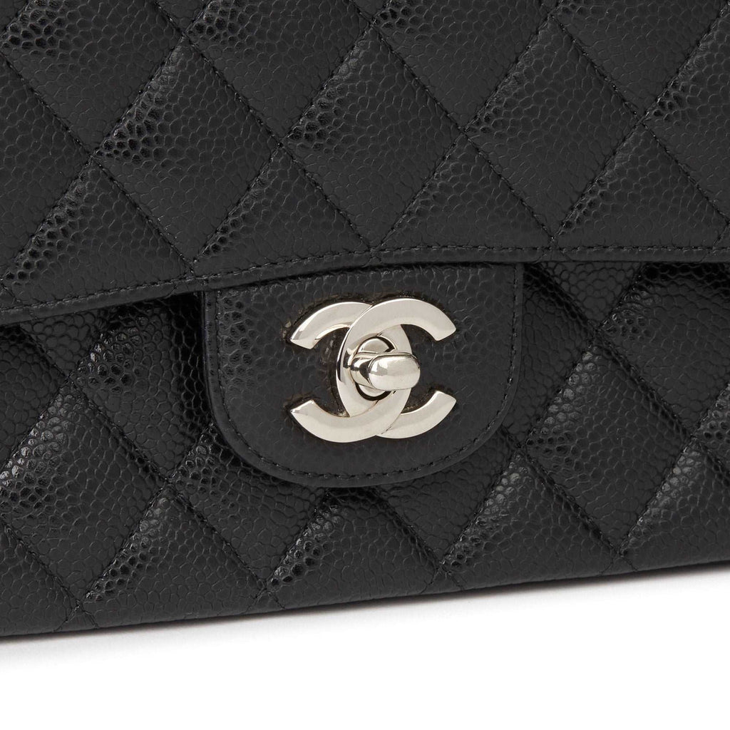 Chanel Classic Flap Bag with Silver Hardware - Black — view 5