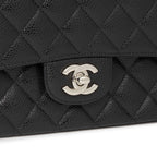 Chanel Classic Flap Bag with Silver Hardware - Black — view 5