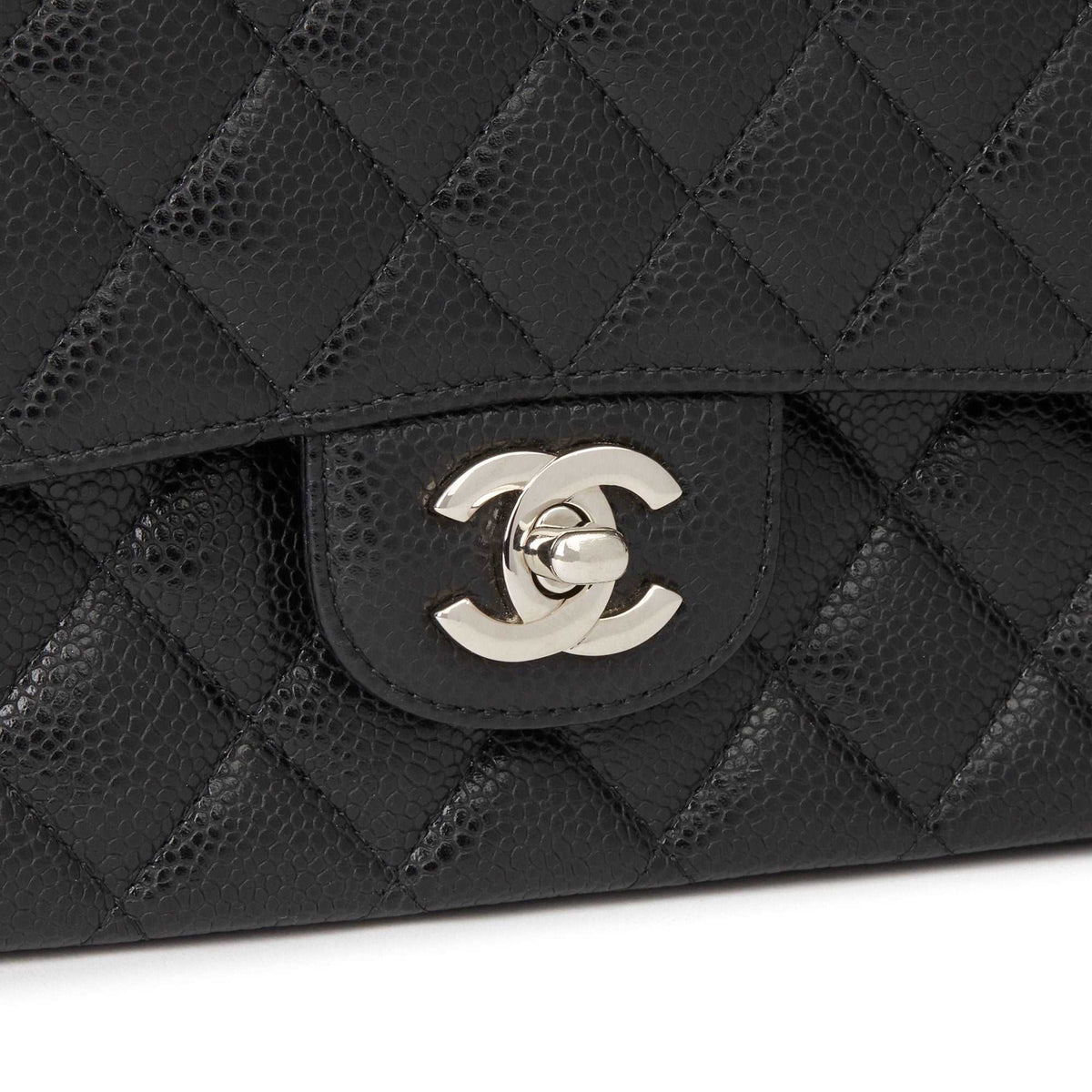 Chanel Classic Flap Bag with Silver Hardware - Black — view 5