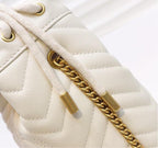 Gucci GG Marmont Mini Bucket Bag White Leather — view 3