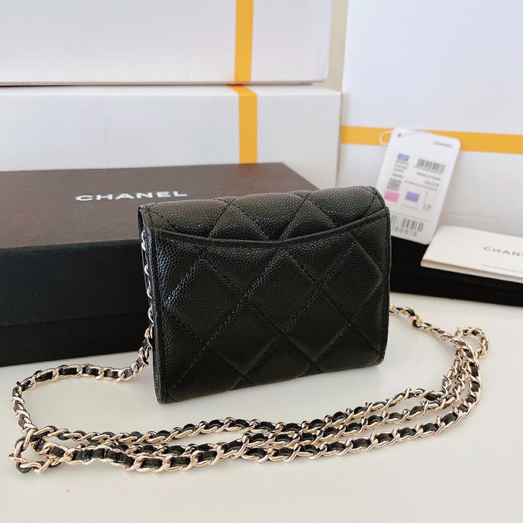 Chanel Mini Wallet On Chain Caviar Leather — view 3