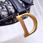 Dior Mini Saddle Bag Blue Oblique Jacquard — view 6