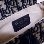Dior Mini Saddle Bag Blue Oblique Jacquard — view 8