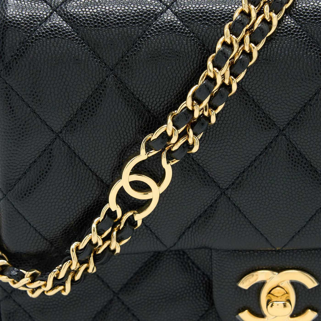Chanel 23c Mini Flap Bag Chain Grained Calfskin Black — view 7
