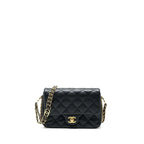 Chanel 23c Mini Flap Bag Chain Grained Calfskin Black — view 9