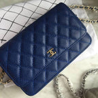 Chanel WOC Iridescent Blue Caviar — view 6