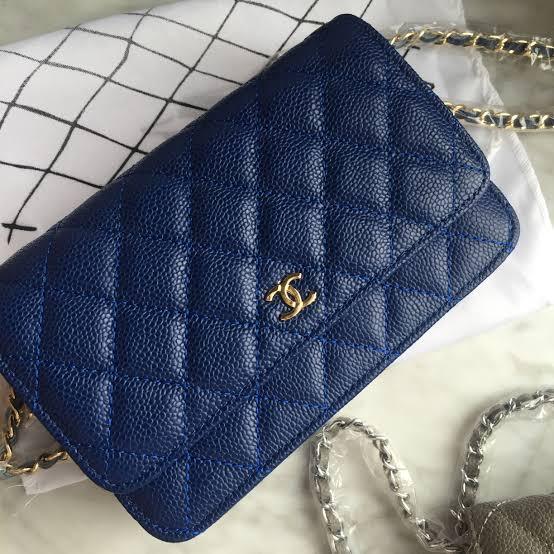 Chanel WOC Iridescent Blue Caviar — view 6