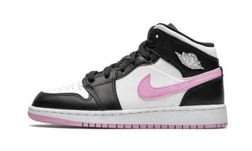 Jordan 1 Mid White Black Light Arctic Pink — view 1
