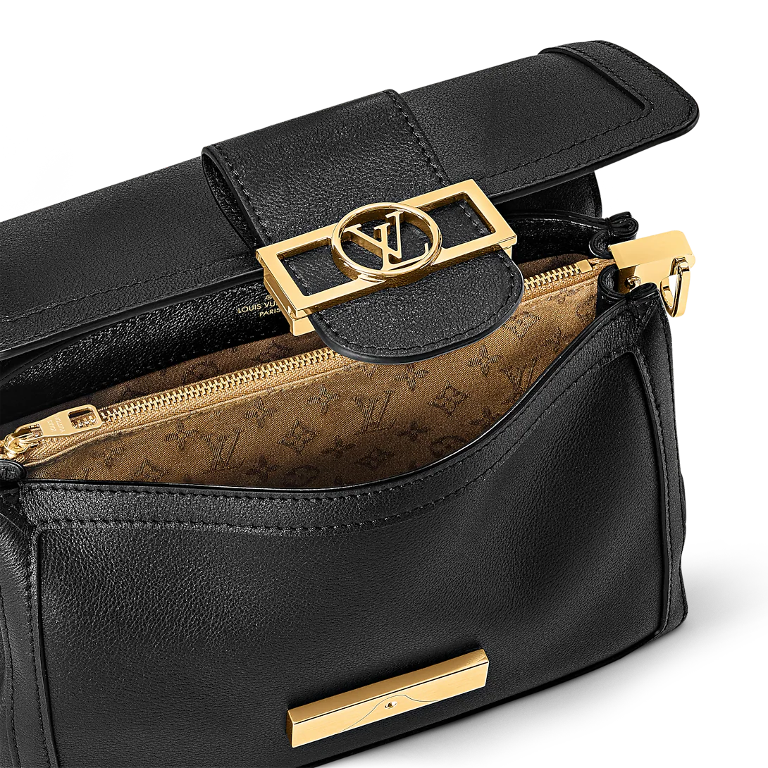 Louis Vuitton Dauphine Soft MM Black Handbag — view 3