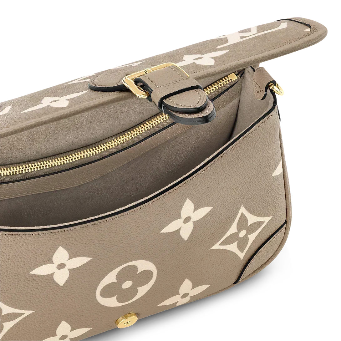 Louis Vuitton Diane Monogram Empreinte Tourterelle Beige Cream Satchel Bag — view 5