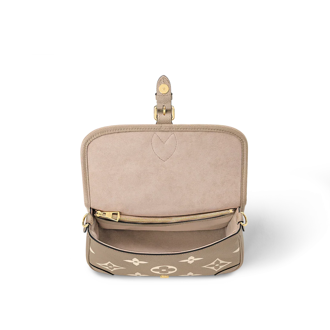 Louis Vuitton Diane Monogram Empreinte Tourterelle Beige Cream Satchel Bag — view 2