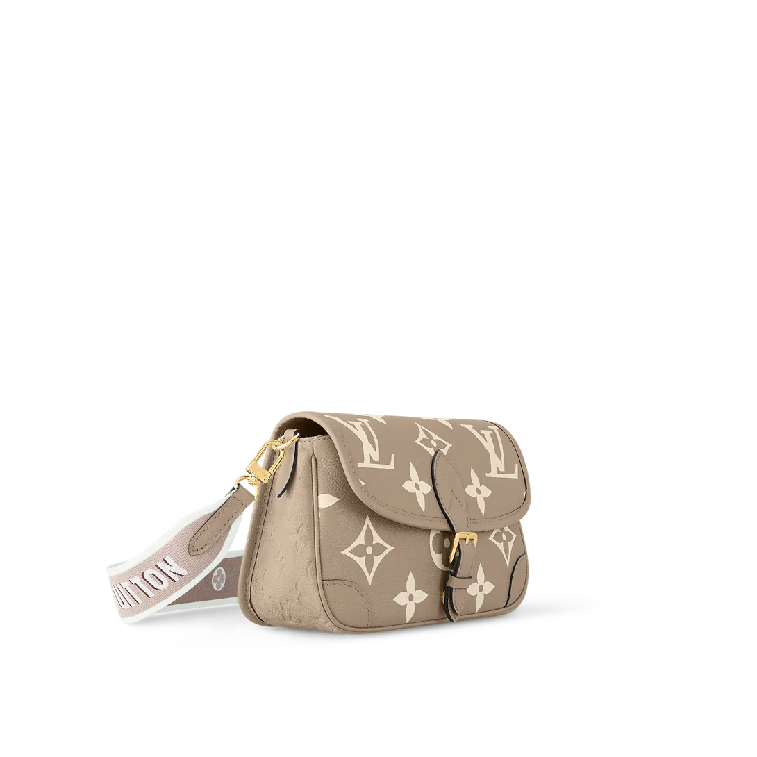 Louis Vuitton Diane Monogram Empreinte Tourterelle Beige Cream Satchel Bag — view 1