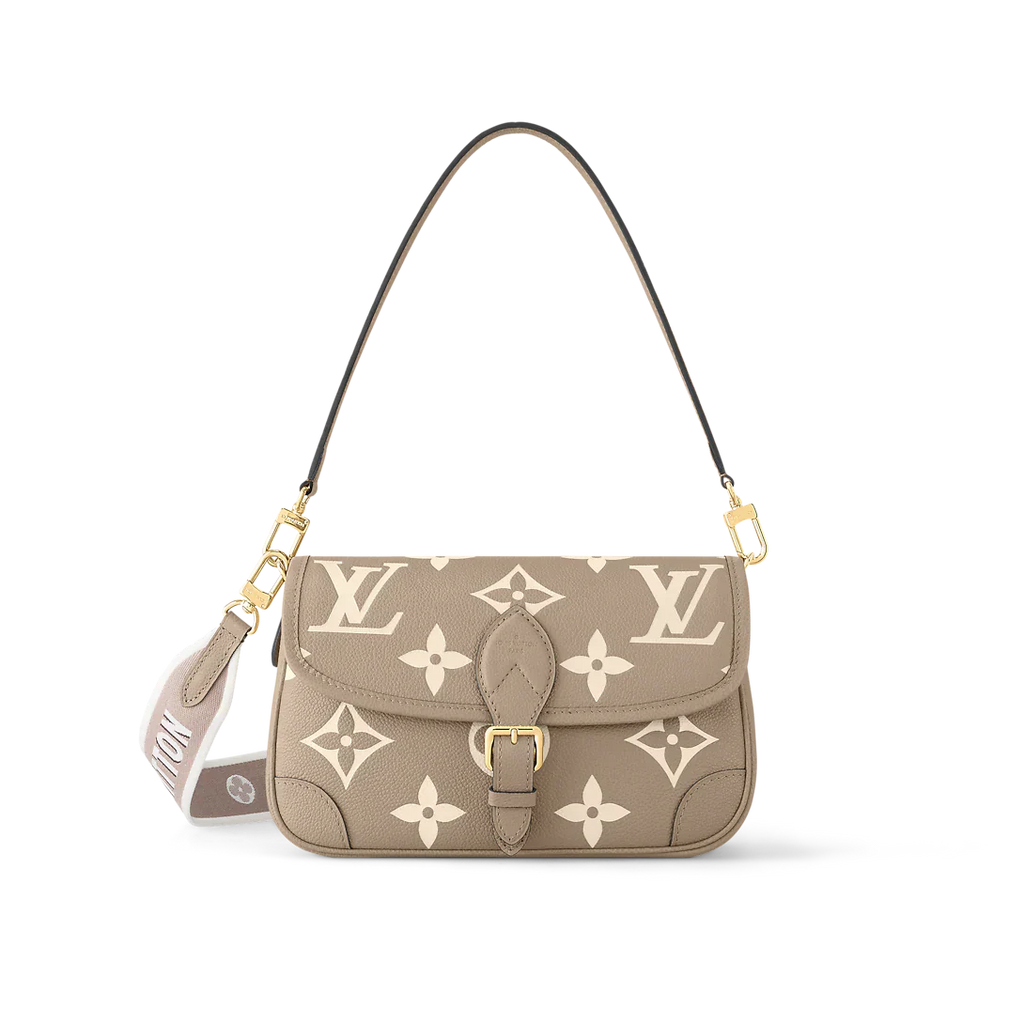 Louis Vuitton Diane Monogram Empreinte Tourterelle Beige Cream Satchel Bag — view 6