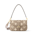 Louis Vuitton Diane Monogram Empreinte Tourterelle Beige Cream Satchel Bag — view 6