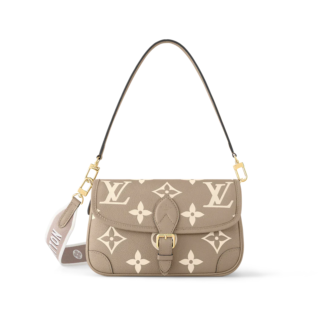Louis Vuitton Diane Monogram Empreinte Tourterelle Beige Cream Satchel Bag — view 6