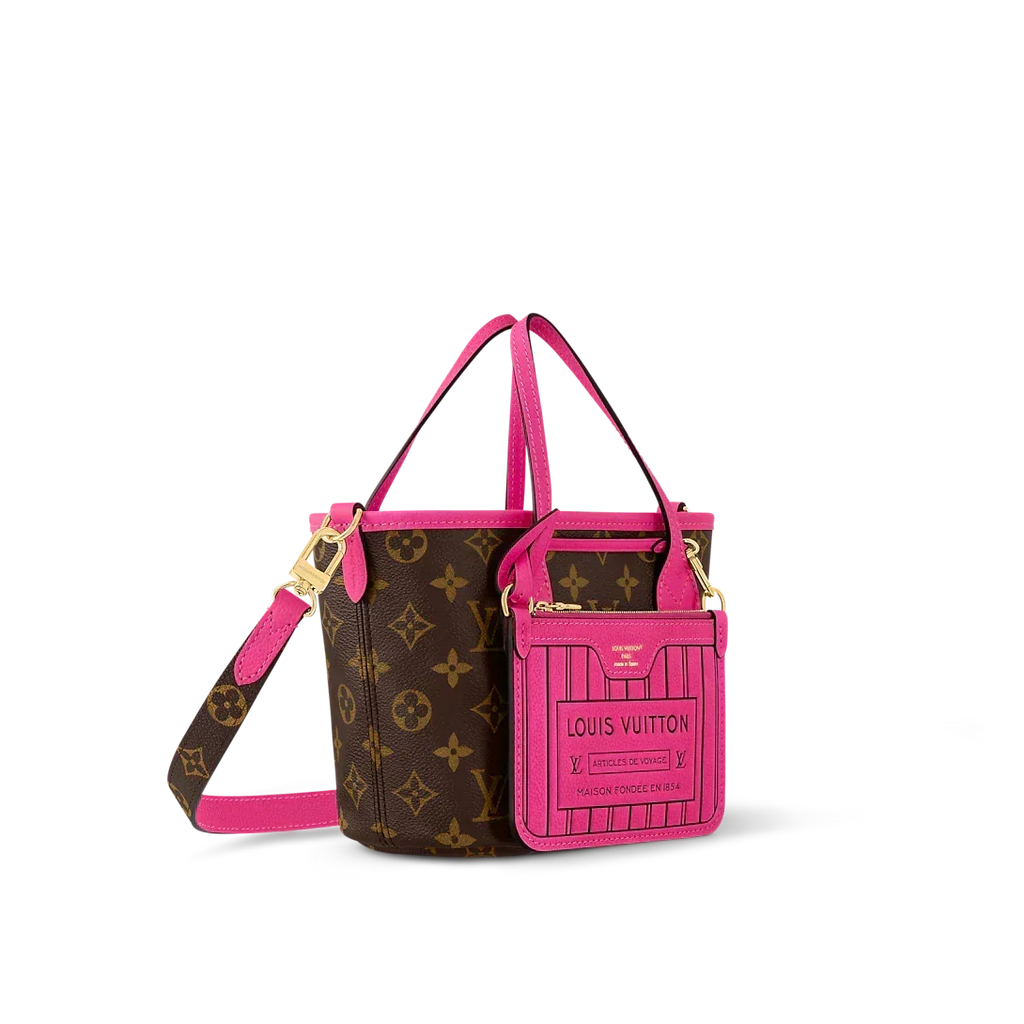 Louis Vuitton Neverfull Bandoulière Inside Out BB Tote Bag - Rose Pondichery / Monogram — view 1