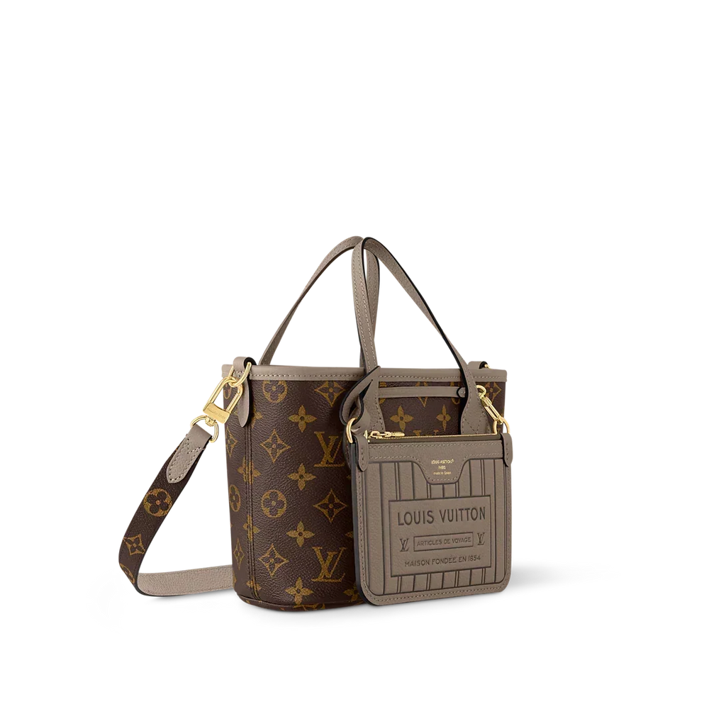 Neverfull Bandoulière Inside Out BB Tote Bag - Dark Fango / Monogram — view 1
