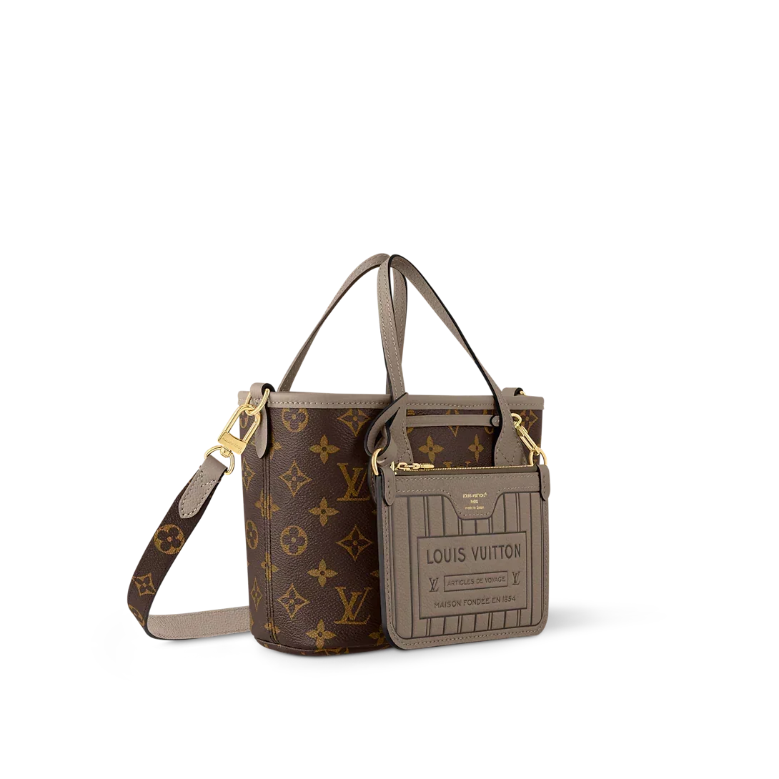Neverfull Bandoulière Inside Out BB Tote Bag - Dark Fango / Monogram — view 1