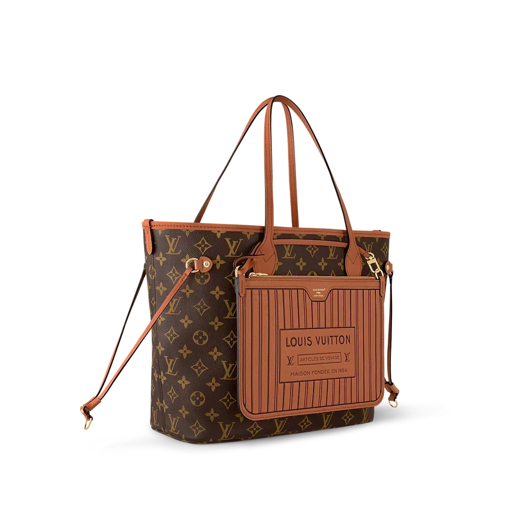 Neverfull Inside Out MM Cognac Tote Bag — view 1