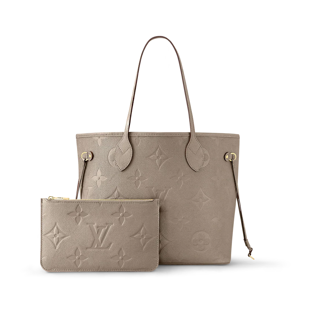 Louis Vuitton Neverfull MM Tourterelle Gray Tote Bag — view 3