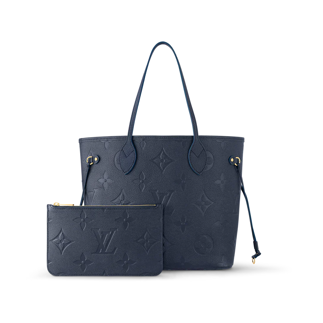 Louis Vuitton Neverfull MM Navy Blue Tote Bag — view 3
