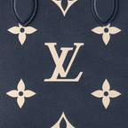LV OnTheGo MM Navy Blue Cream Tote Bag - Navy Blue / Cream — view 5