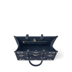 LV OnTheGo MM Navy Blue Cream Tote Bag - Navy Blue / Cream — view 4