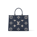 LV OnTheGo MM Navy Blue Cream Tote Bag - Navy Blue / Cream — view 1