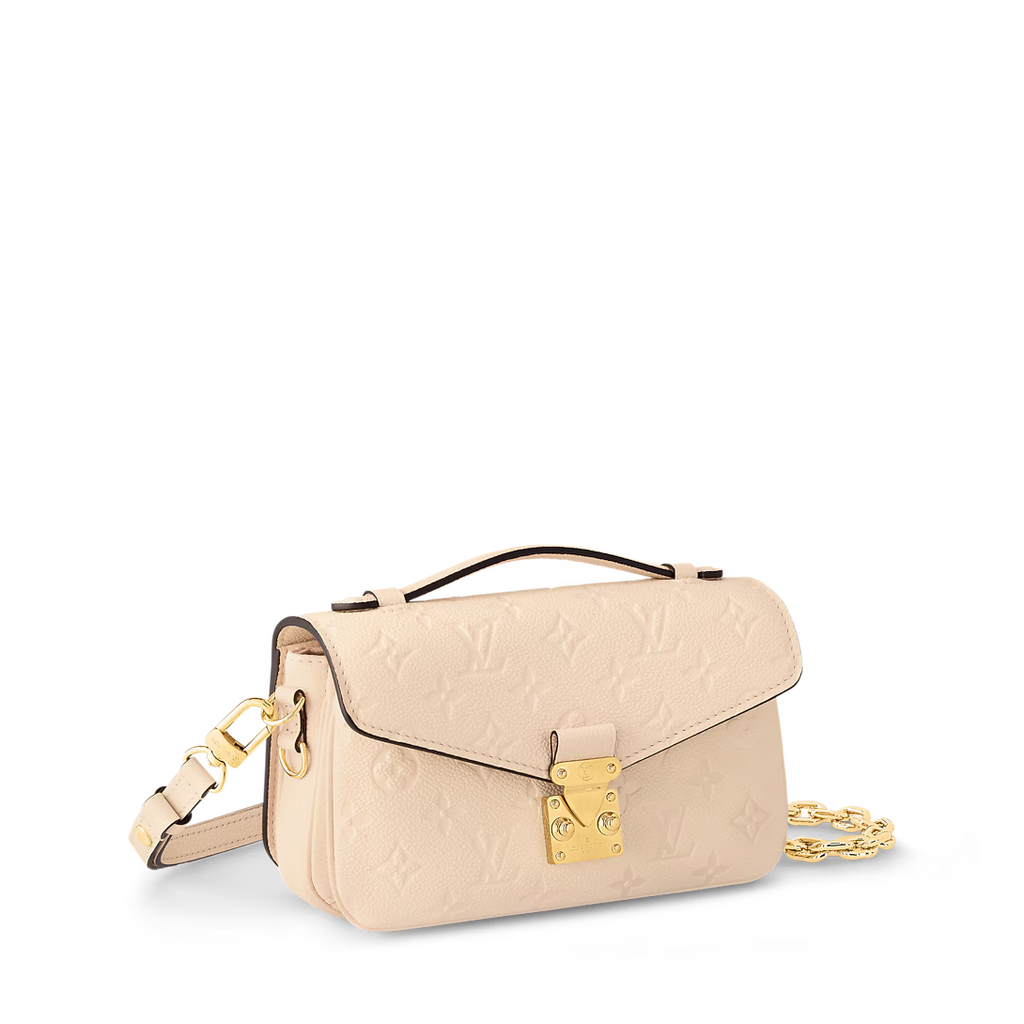LV Pochette Métis East West Monogram Canvas Handle Crossbody Bag with Chain Strap and Leather Trim — view 9