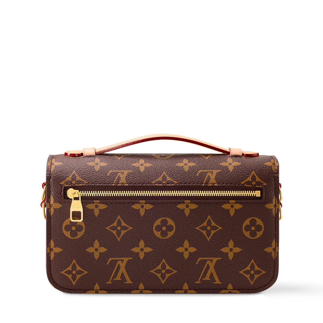 LV Pochette Métis East West Monogram Canvas Handle Crossbody Bag with Chain Strap and Leather Trim — view 6