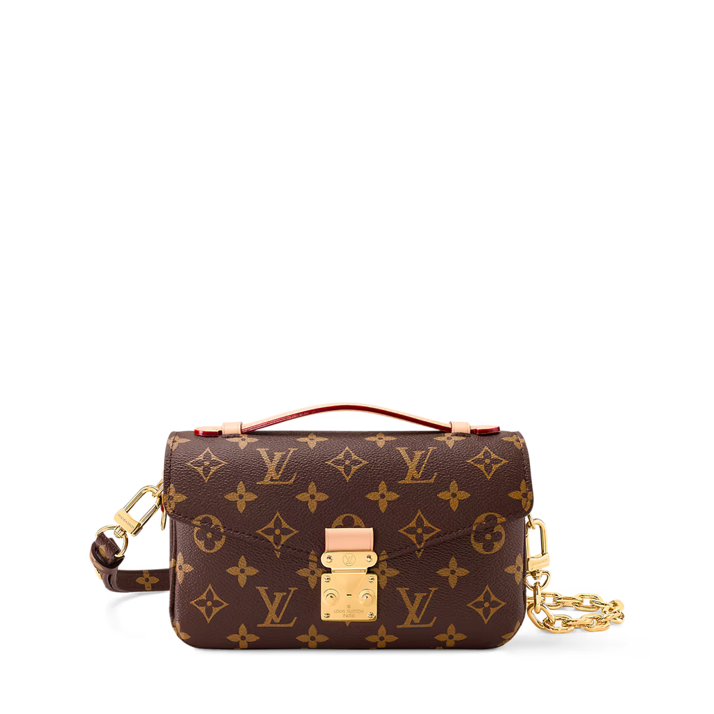 LV Pochette Métis East West Monogram Canvas Handle Crossbody Bag with Chain Strap and Leather Trim — view 1