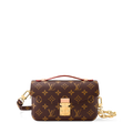 LV Pochette Métis East West Monogram Canvas Handle Crossbody Bag with Chain Strap and Leather Trim — view 1