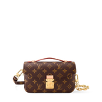 LV Pochette Métis East West Monogram Canvas Handle Crossbody Bag with Chain Strap and Leather Trim — view 1