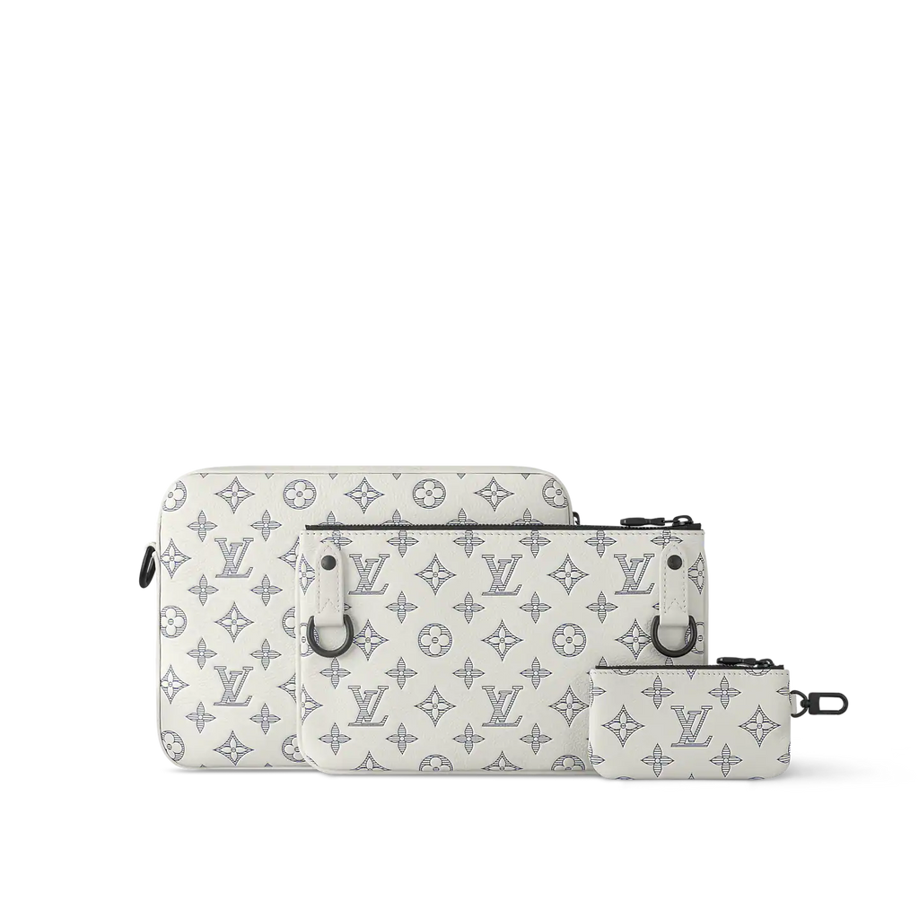 Louis Vuitton Trio Messenger Bag - White & Navy Blue — view 3