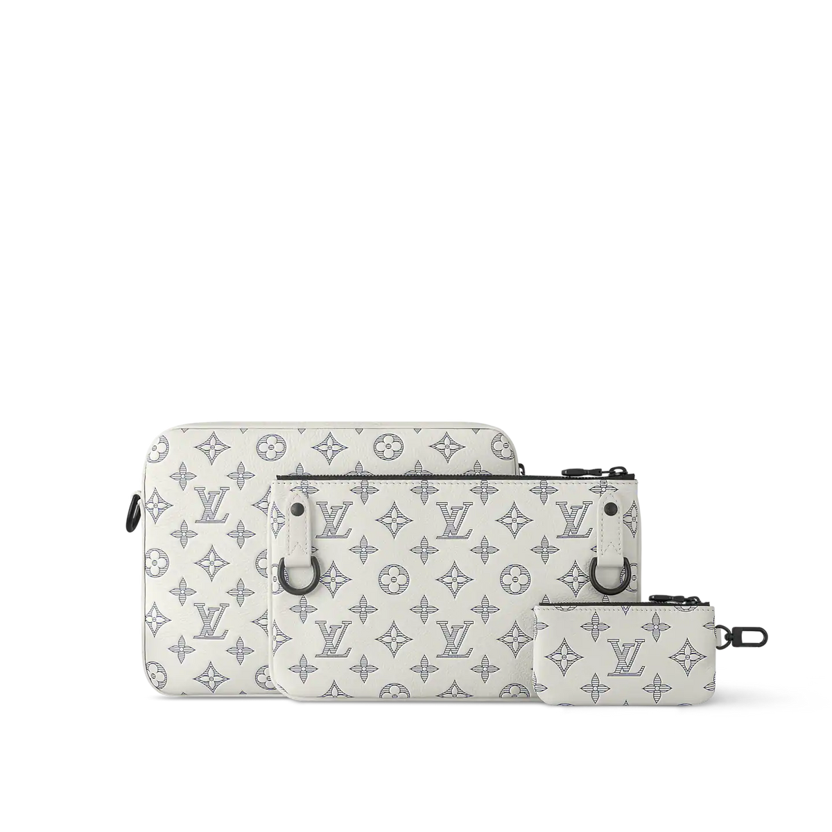 Louis Vuitton Trio Messenger Bag - White & Navy Blue — view 3