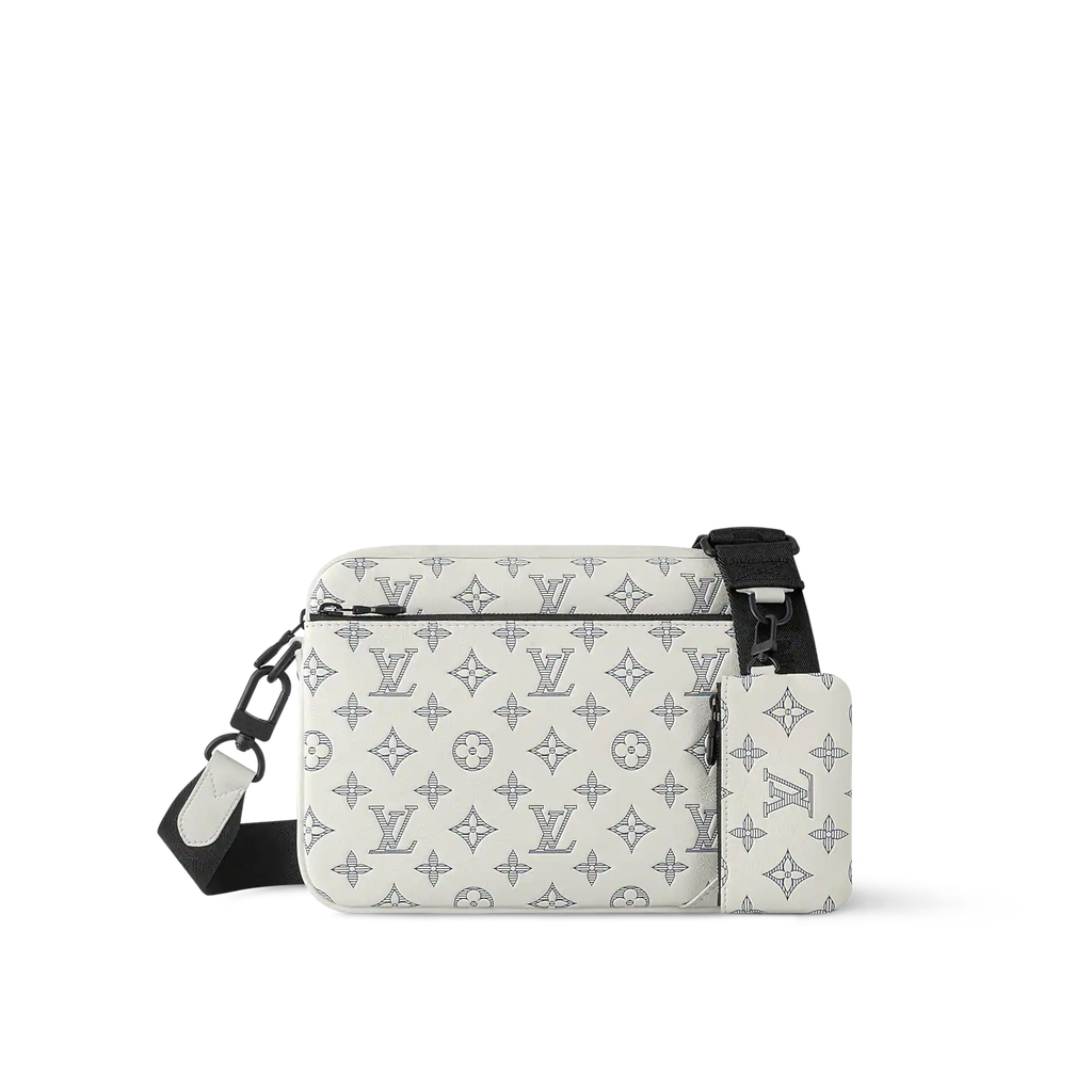 Louis Vuitton Trio Messenger Bag - White & Navy Blue — view 2