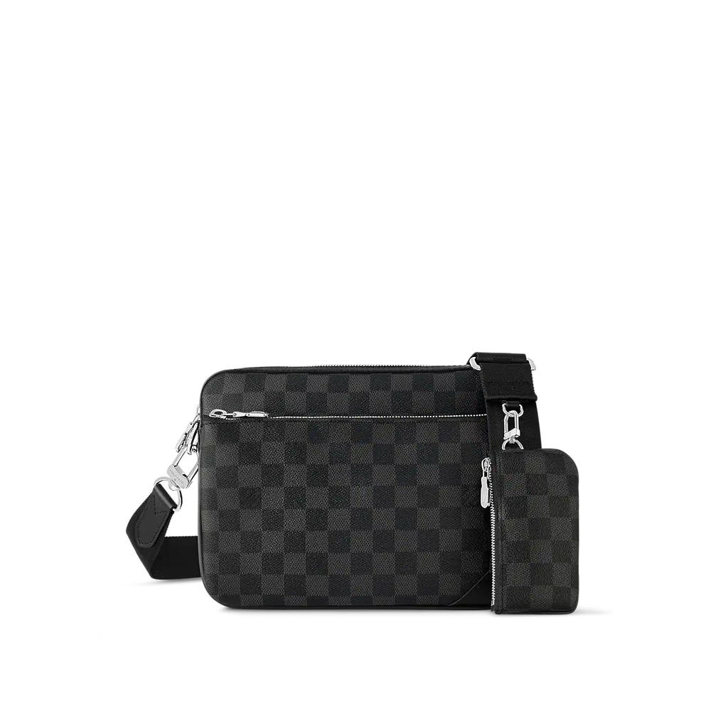 Trio Messenger Bag - Damier Graphite — view 1