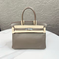 Hermes Birkin 30 Togo Leather Handbag - 8F Etain — view 1