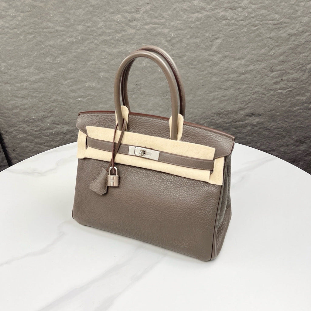 Hermes Birkin 30 Togo Leather Handbag - 8F Etain — view 2