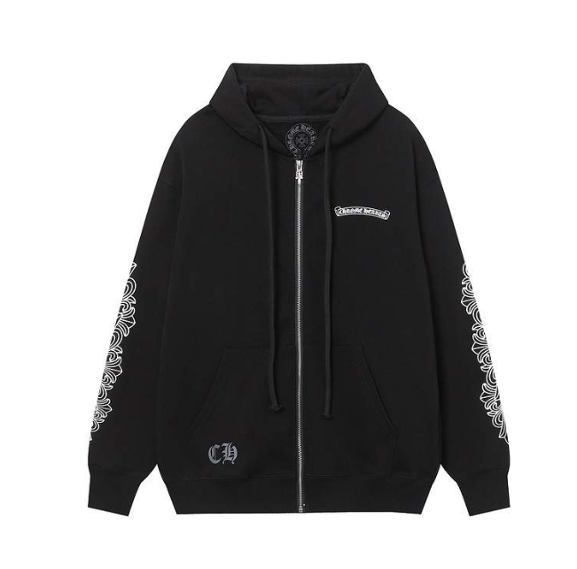 Chrome Hearts Floral Logo Zip Up Hoodie (Pink)