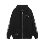 Chrome Hearts Floral Logo Zip Up Hoodie (Pink)